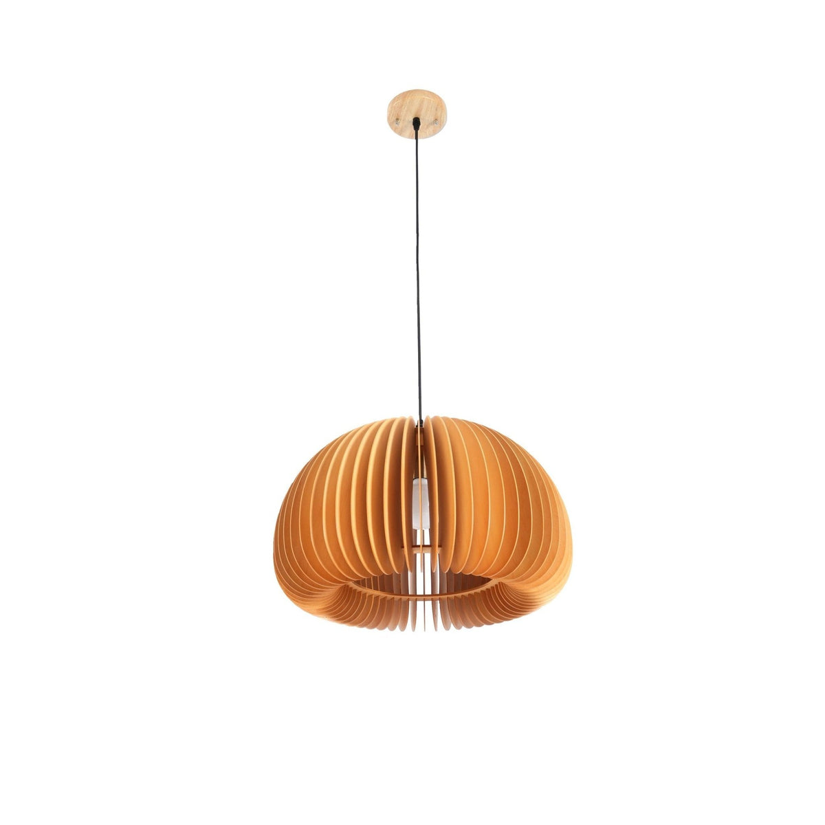 Doren lámpara colgante de madera cúpula calabaza nórdica
