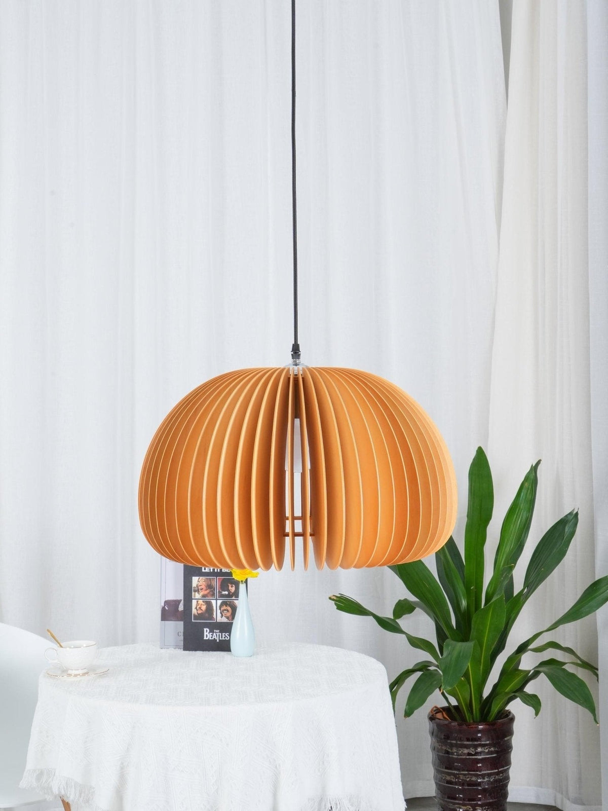 Enoris lámpara colgante de madera estilo