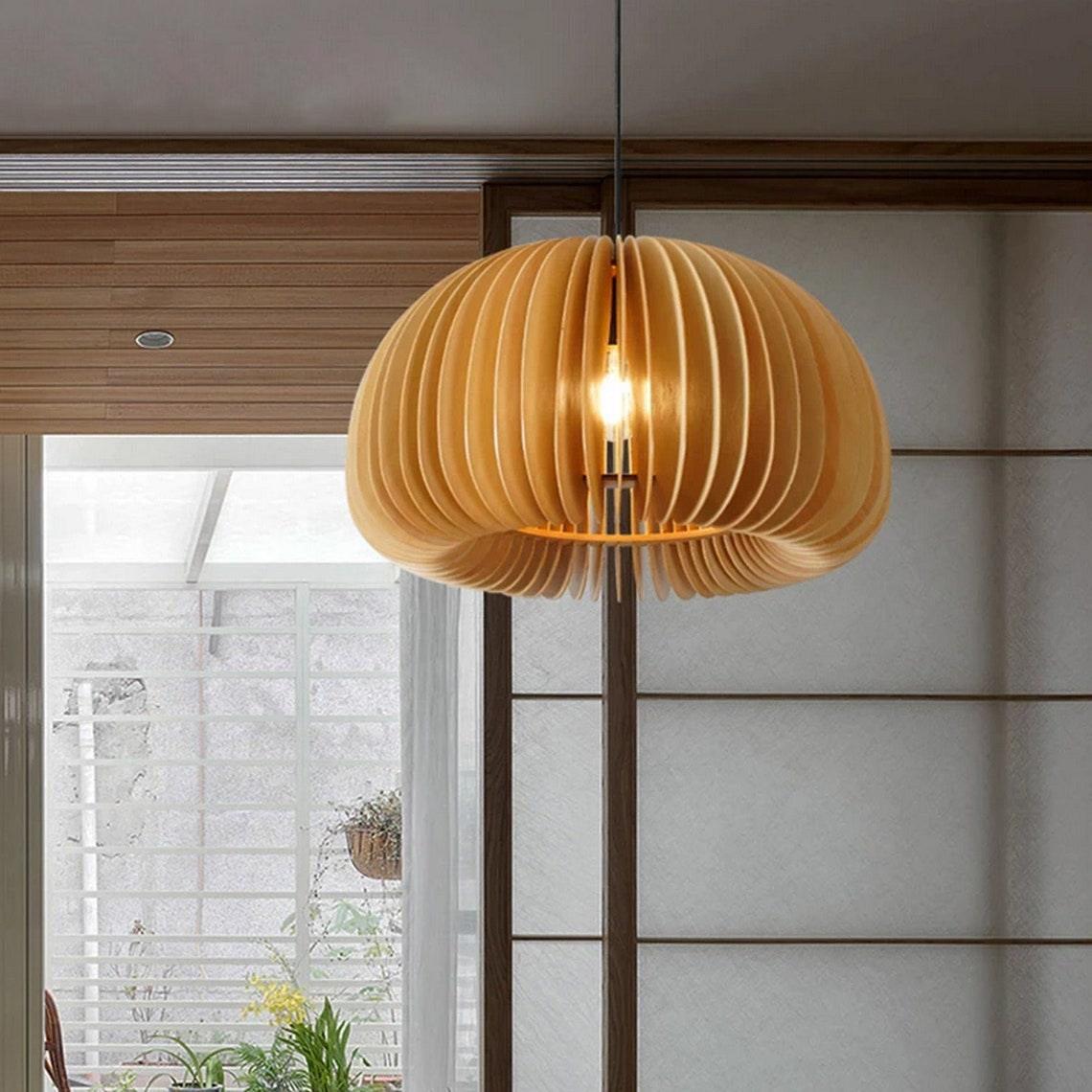 Enoris lámpara colgante de madera estilo