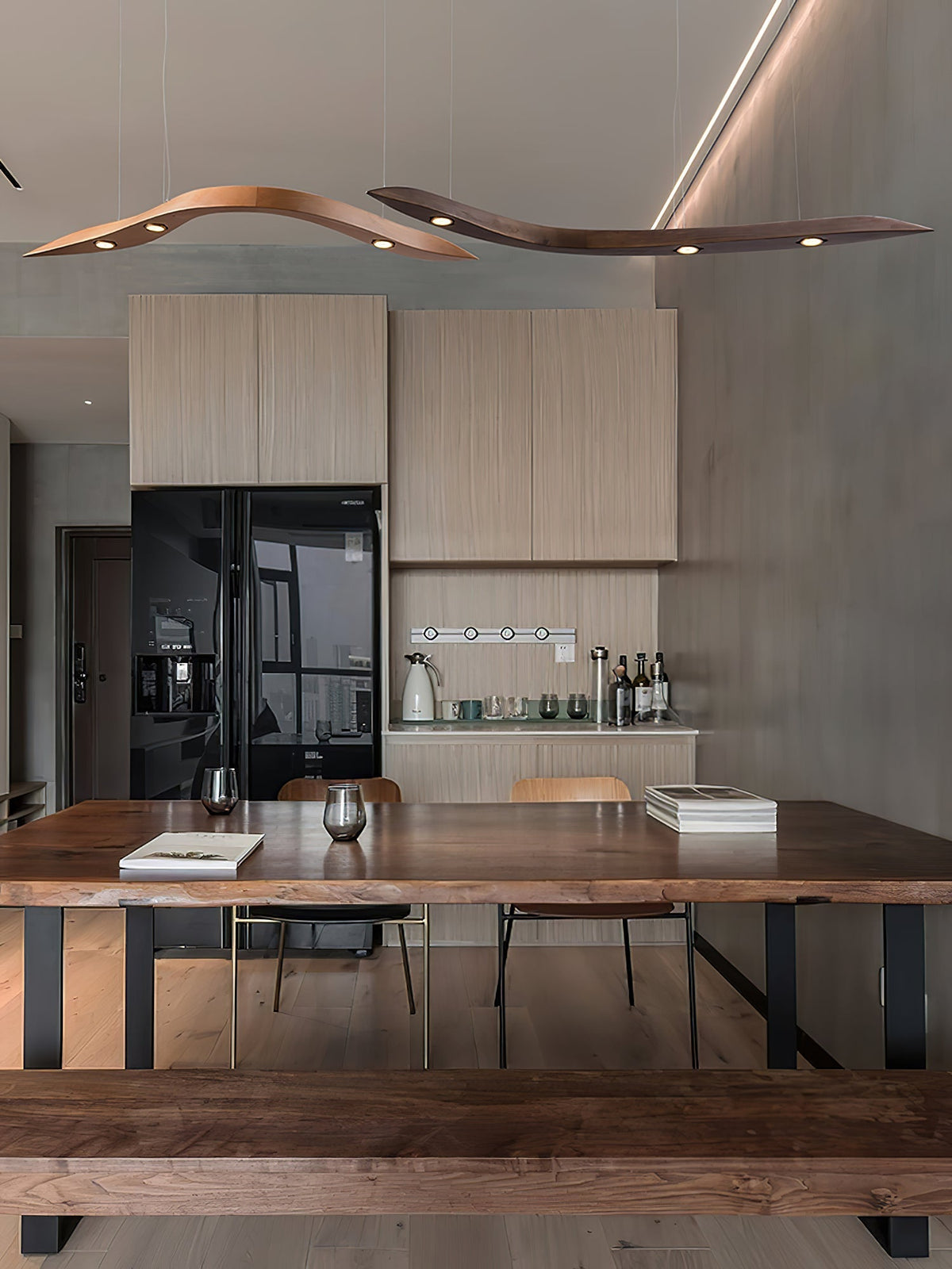 Queral lámpara colgante Flow minimalista de madera