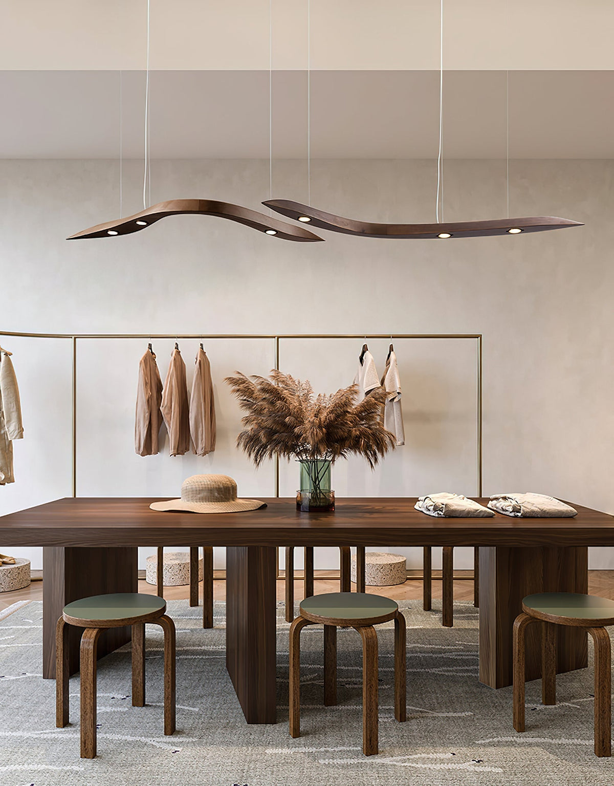Queral lámpara colgante Flow minimalista de madera