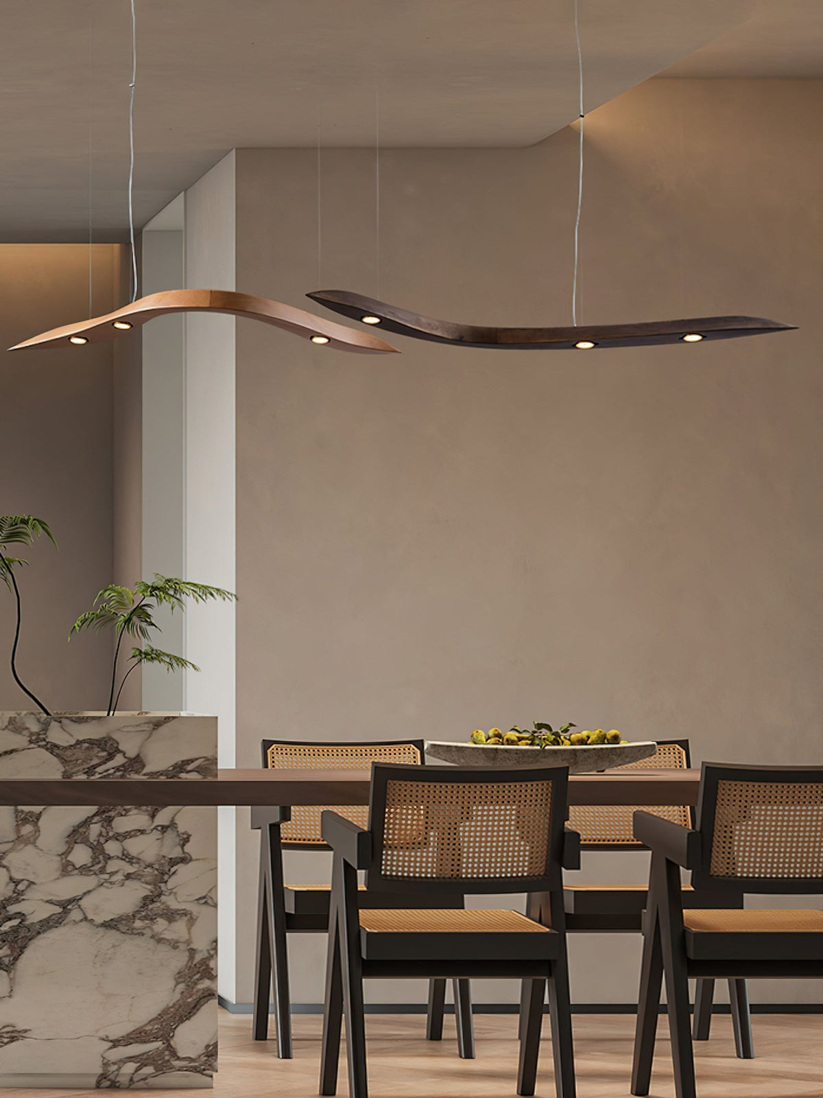 Queral lámpara colgante Flow minimalista de madera