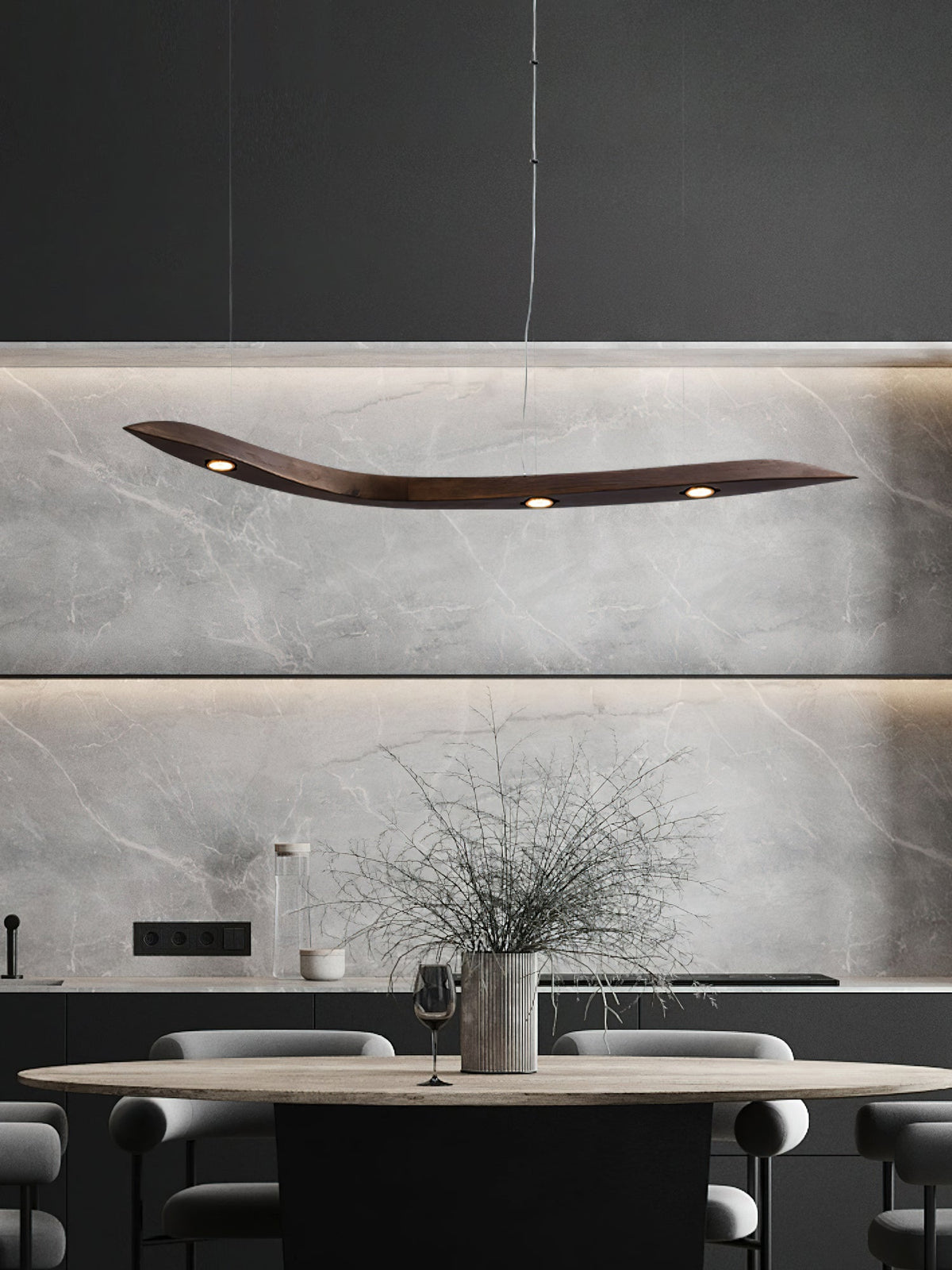 Queral lámpara colgante Flow minimalista de madera