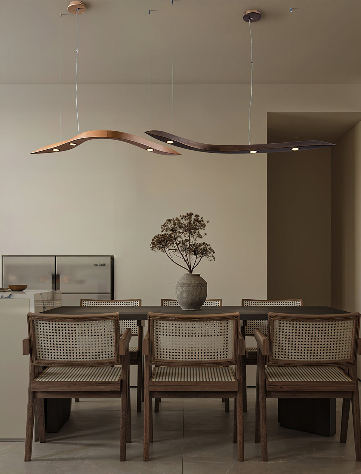 Queral lámpara colgante Flow minimalista de madera