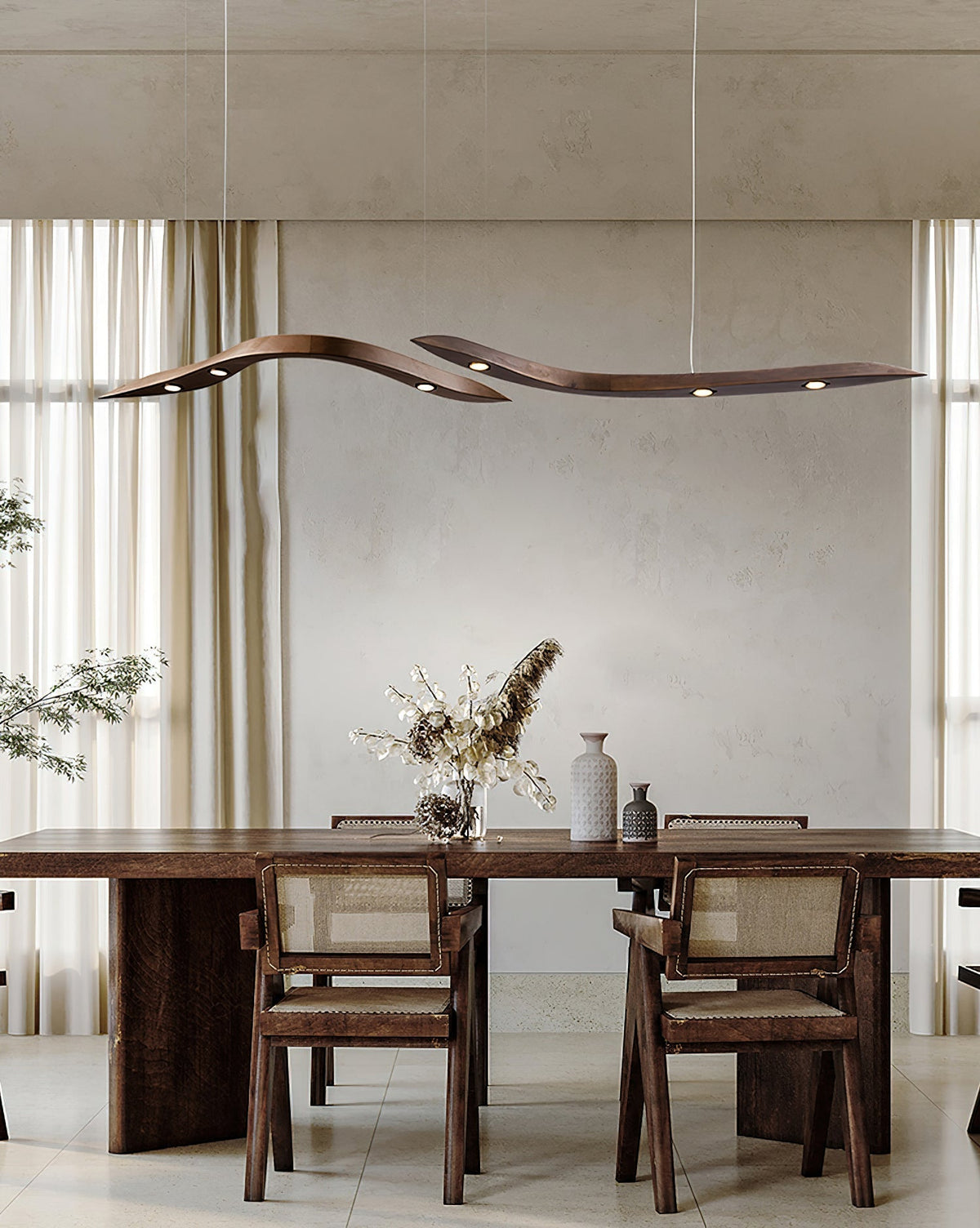 Queral lámpara colgante Flow minimalista de madera