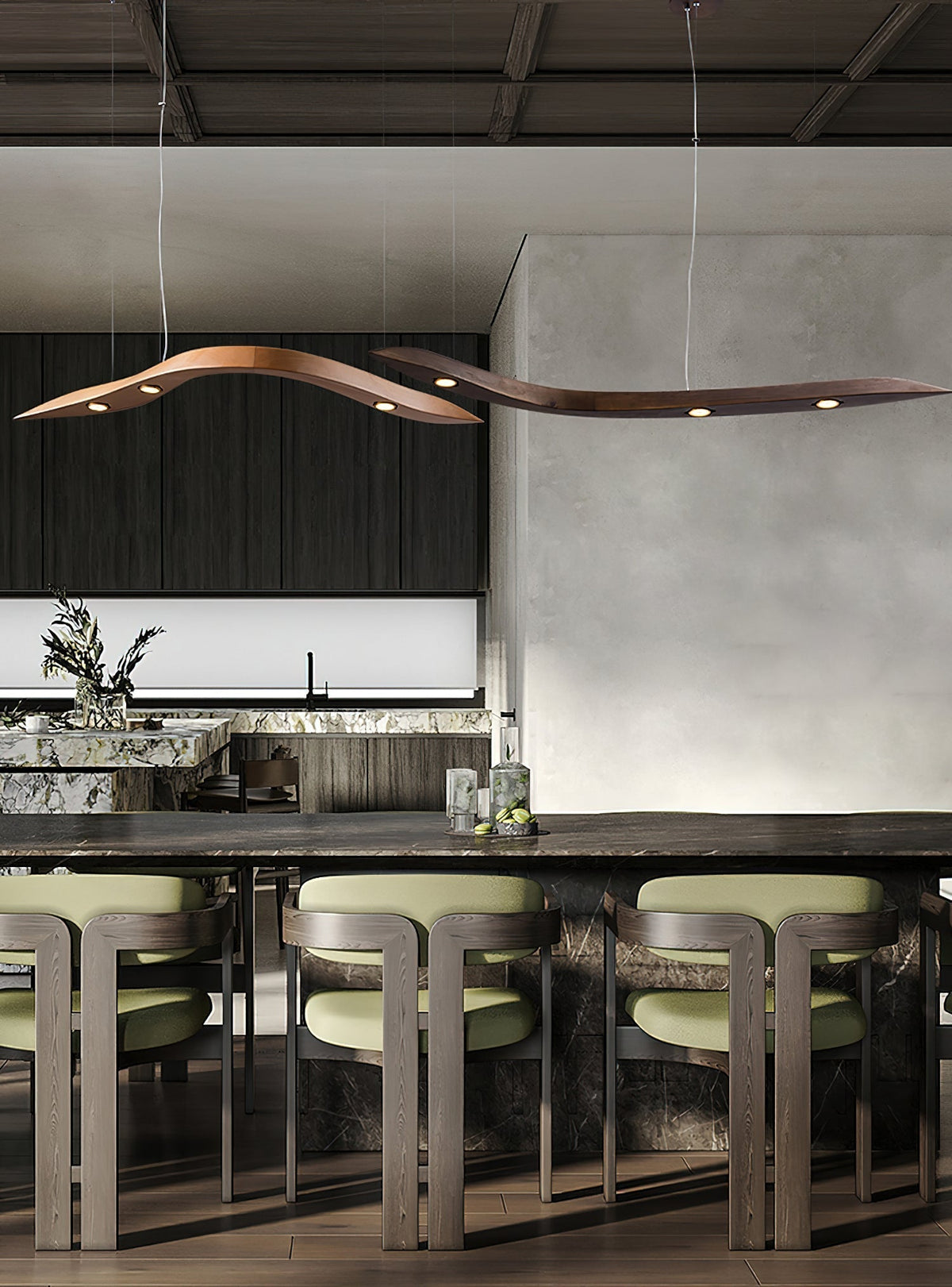 Queral lámpara colgante Flow minimalista de madera