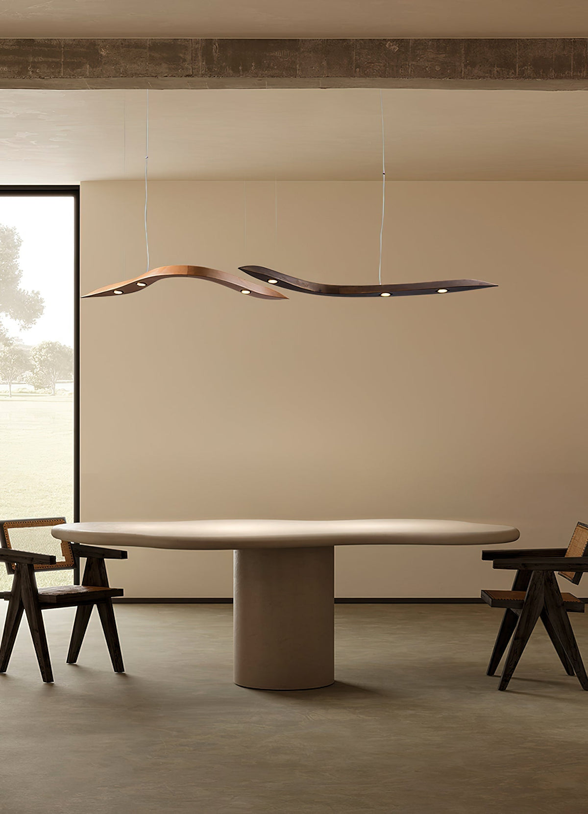 Queral lámpara colgante Flow minimalista de madera