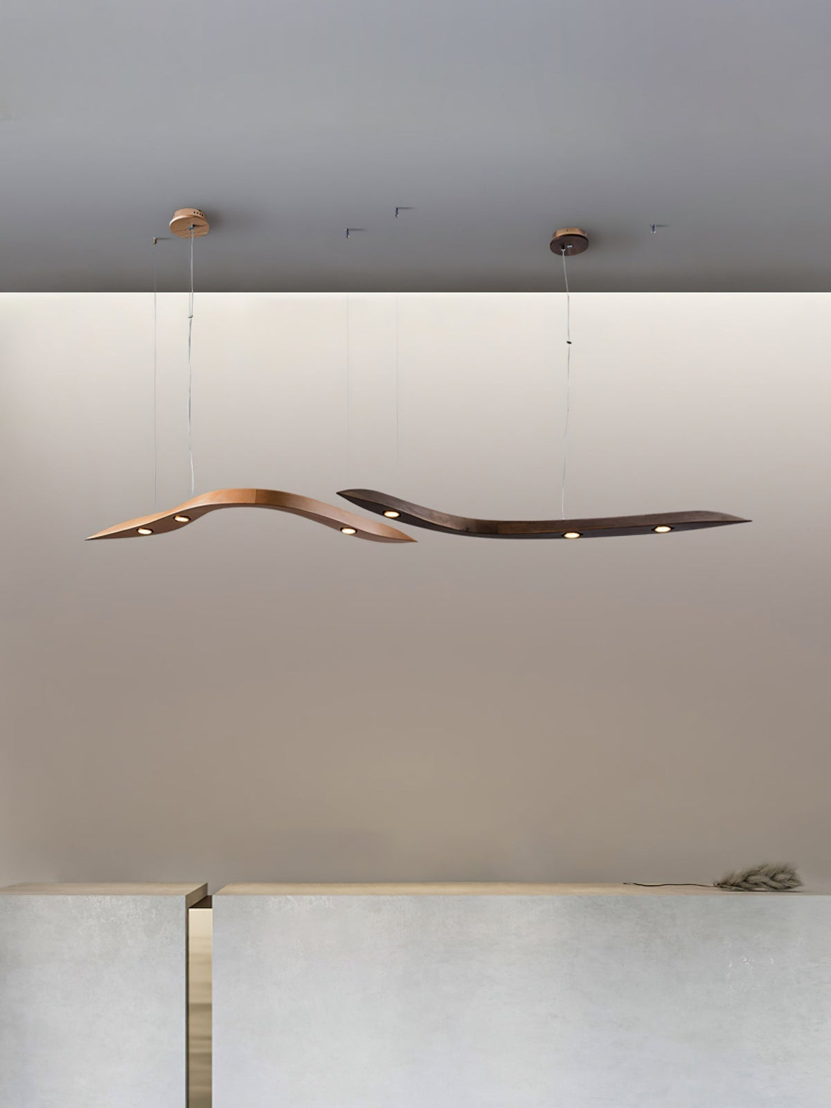Queral lámpara colgante Flow minimalista de madera