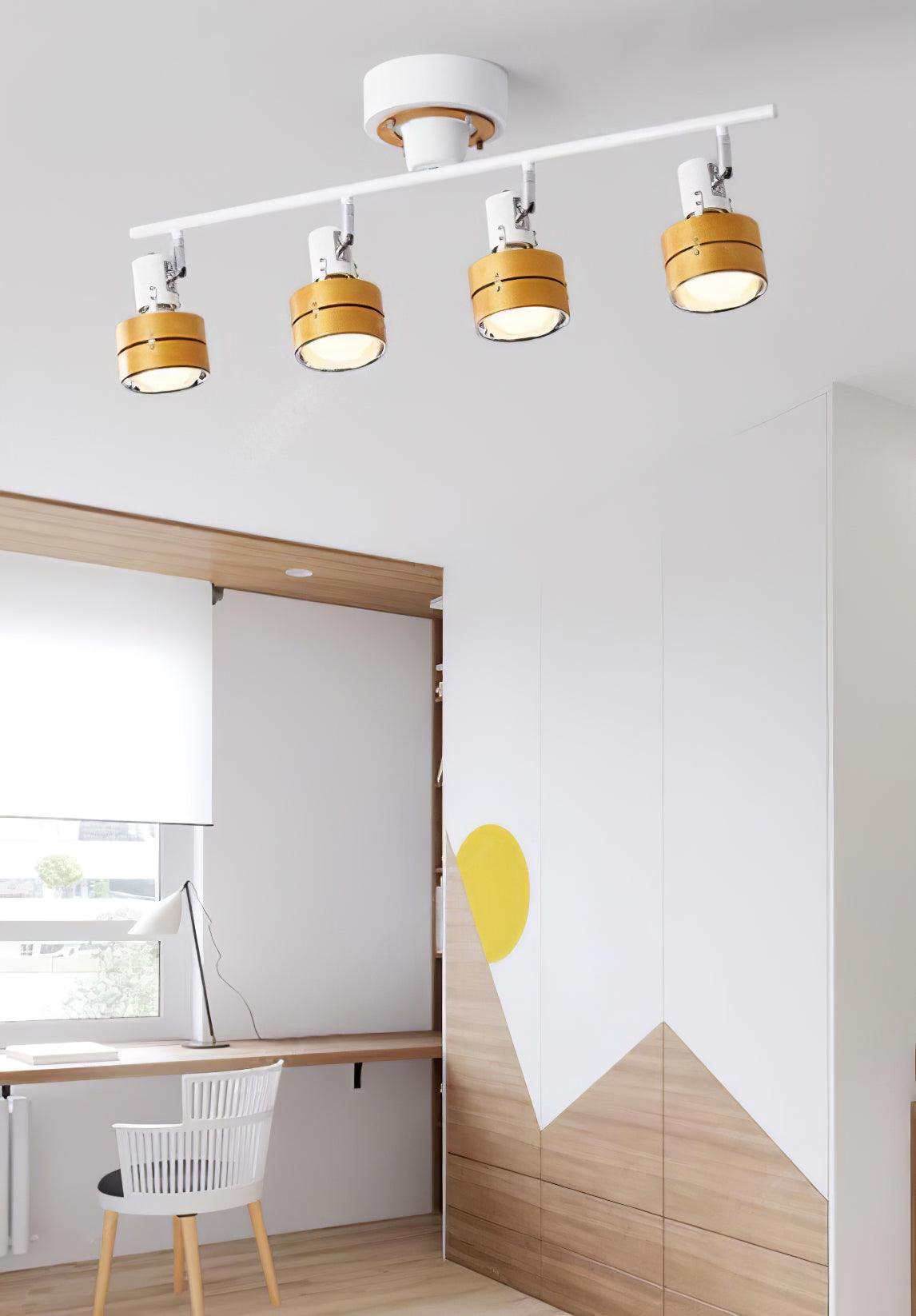 Elsorila lámpara de techo elegancia regulable con foco y madera