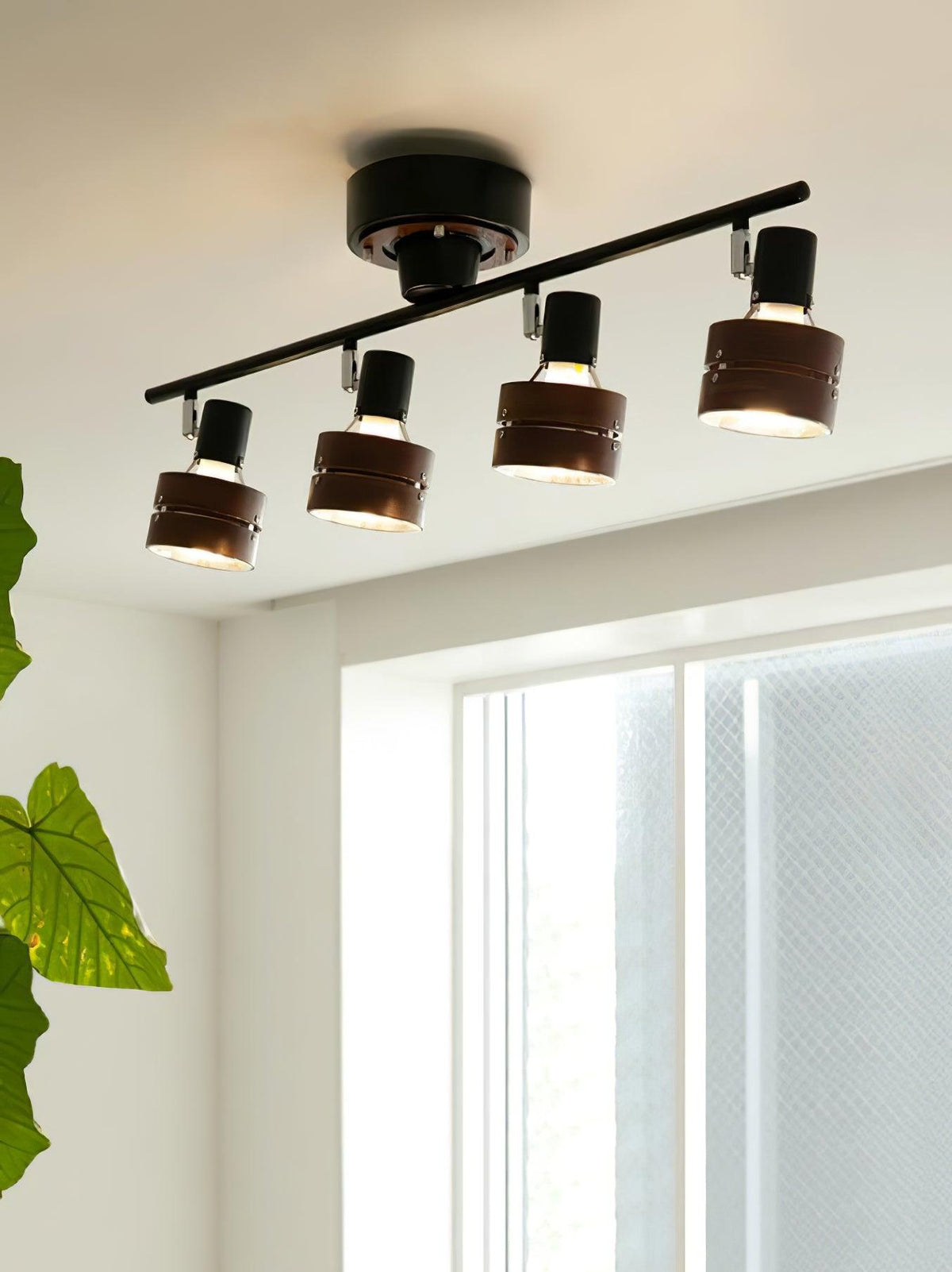 Elsorila lámpara de techo elegancia regulable con foco y madera
