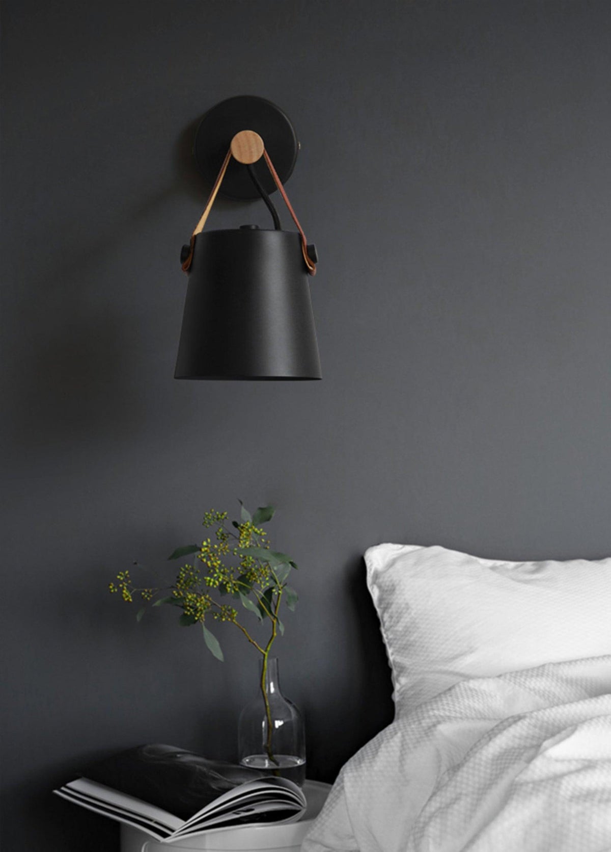 Virixon aplique de pared de madera y cuero