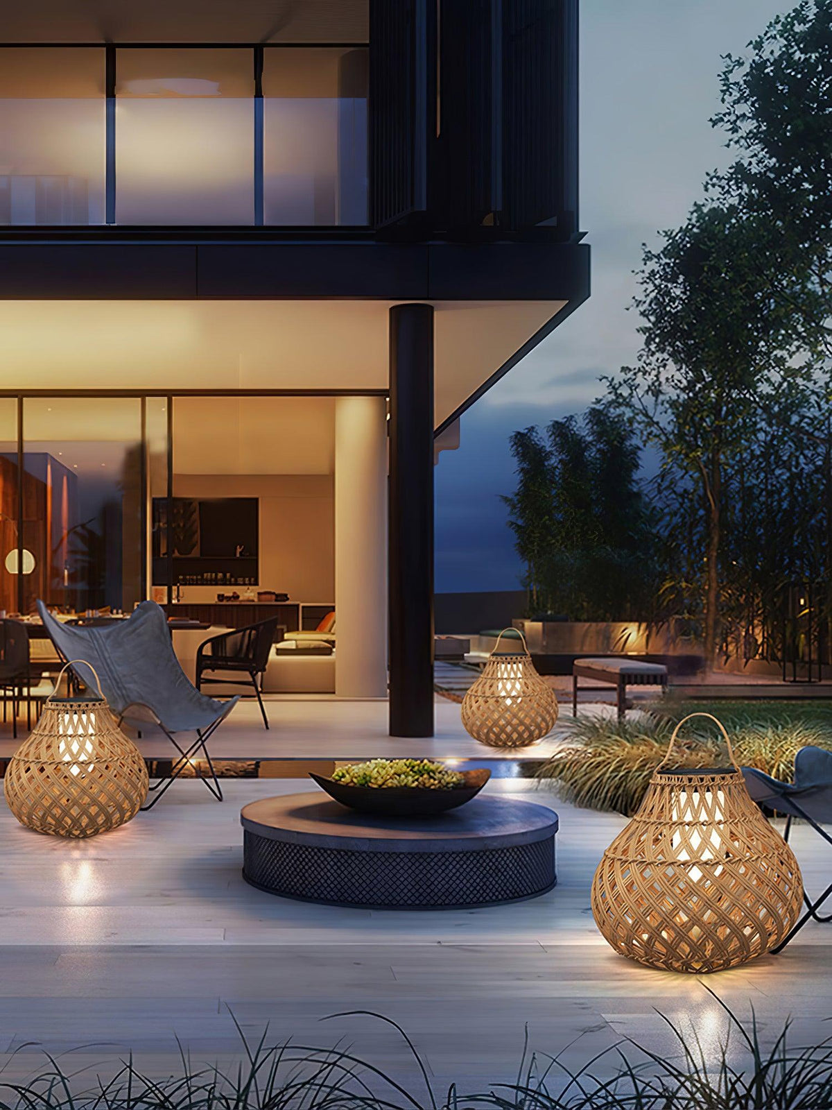 Isenor Woven esfera farol exterior