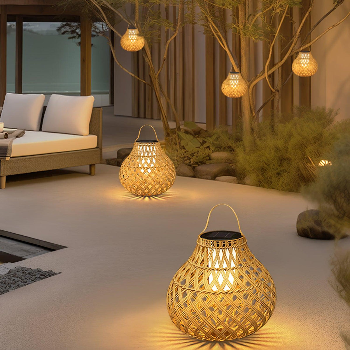 Isenor Woven esfera farol exterior