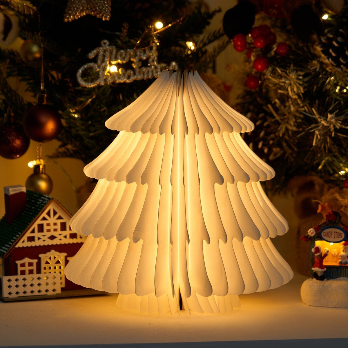 Xmas lámpara de mesa plegable para árbol de Navidad