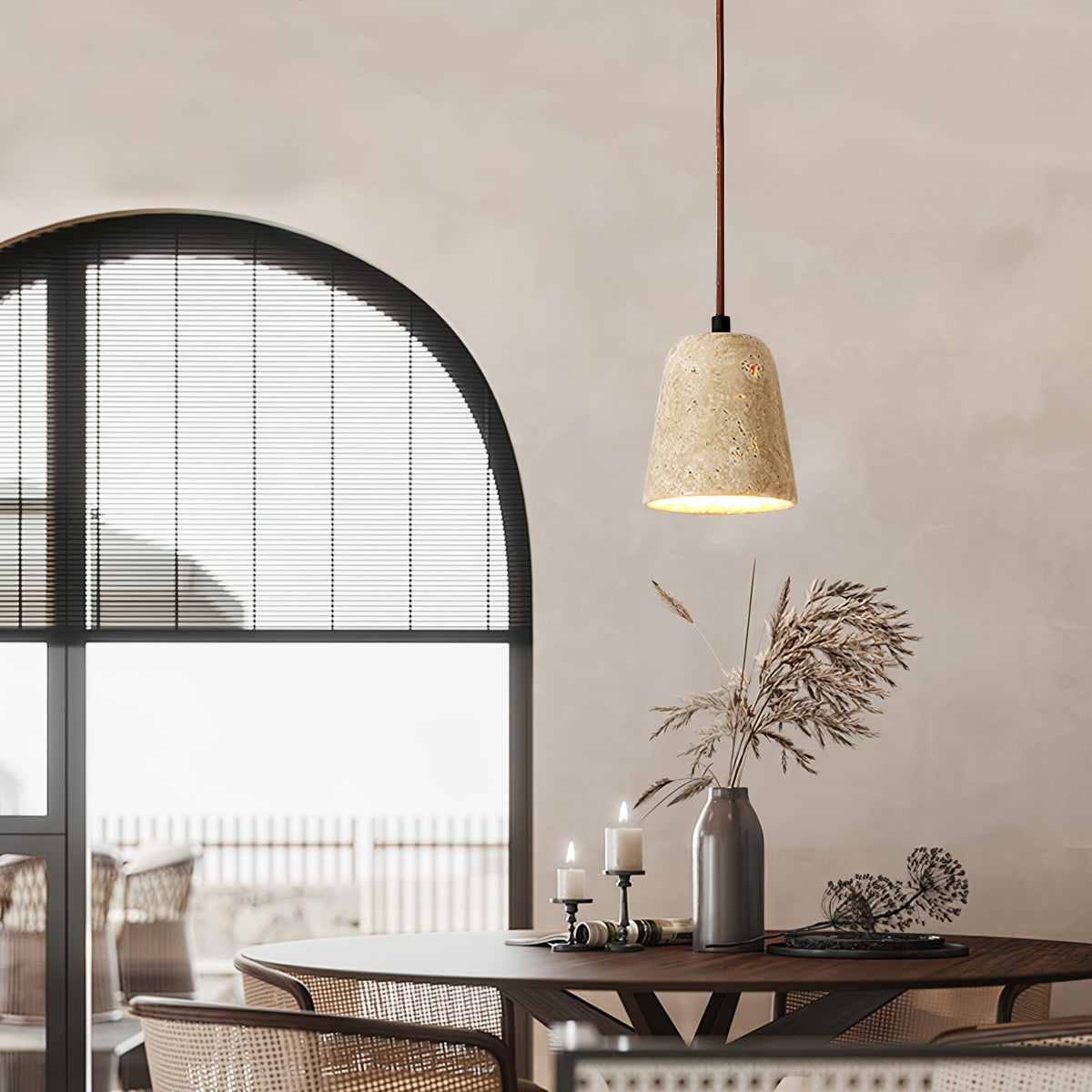 Seroaya lámpara colgante de travertino estilo seis