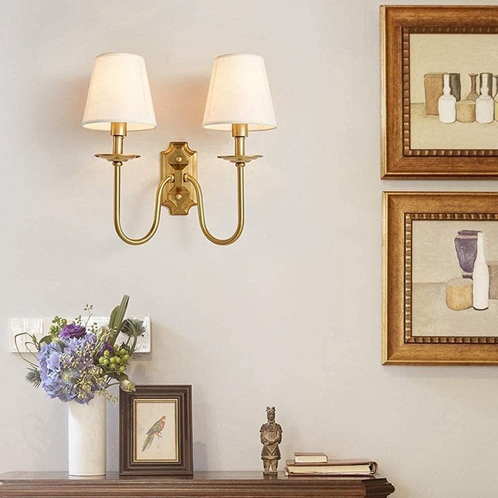 Silva Lámpara de Pared Vintage Con Dos Pantallas de Tela