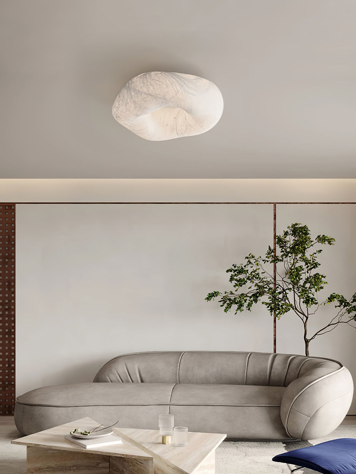Calerelle lámpara de techo forma nube seda elegante