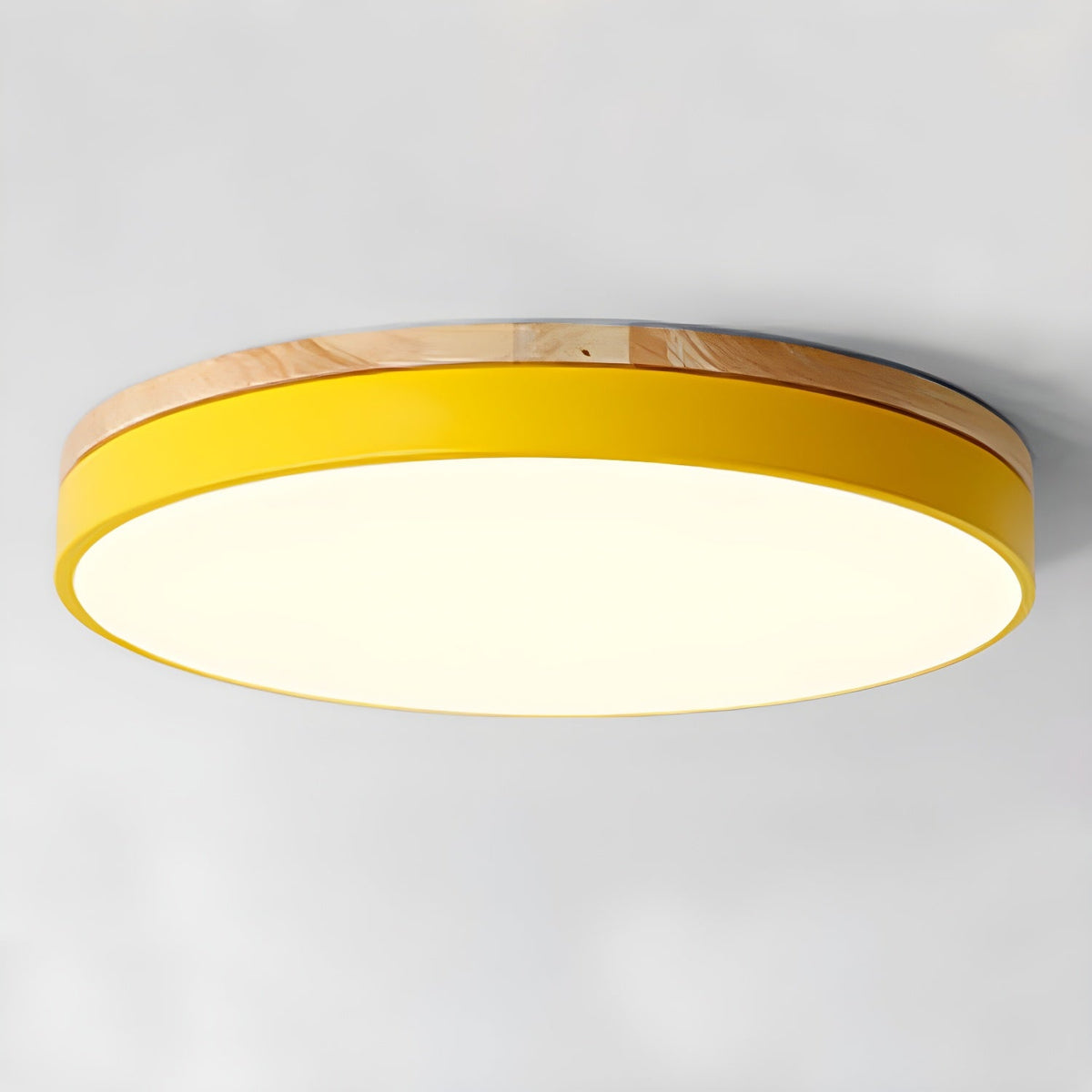 Mireth lámpara de techo circular de madera gris moderna minimalista