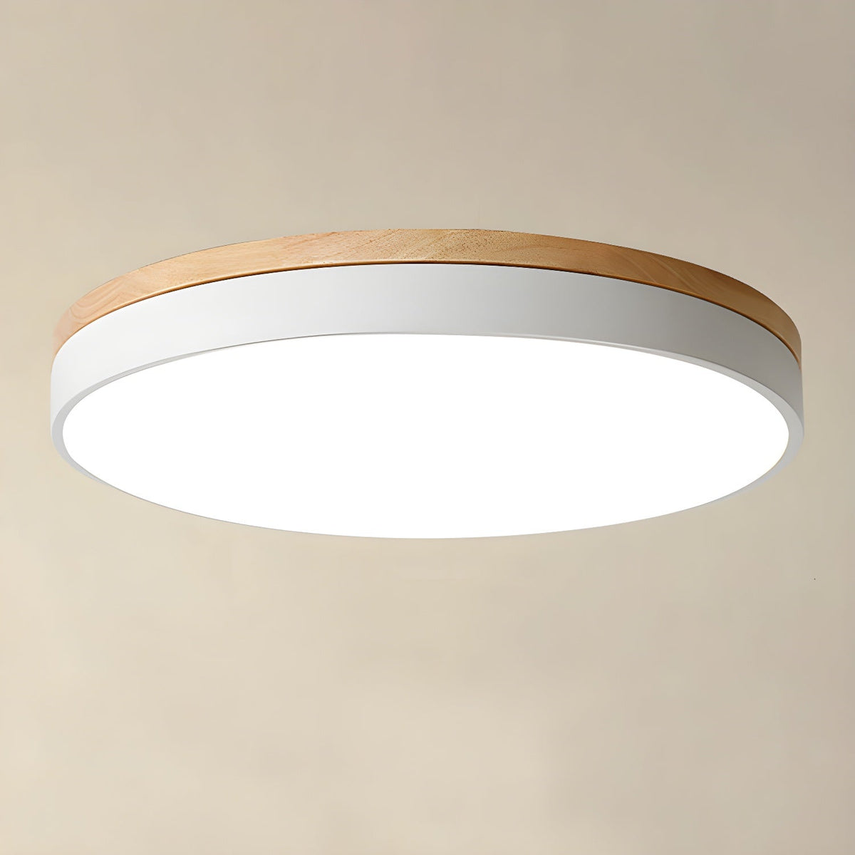 Mireth lámpara de techo circular de madera gris moderna minimalista