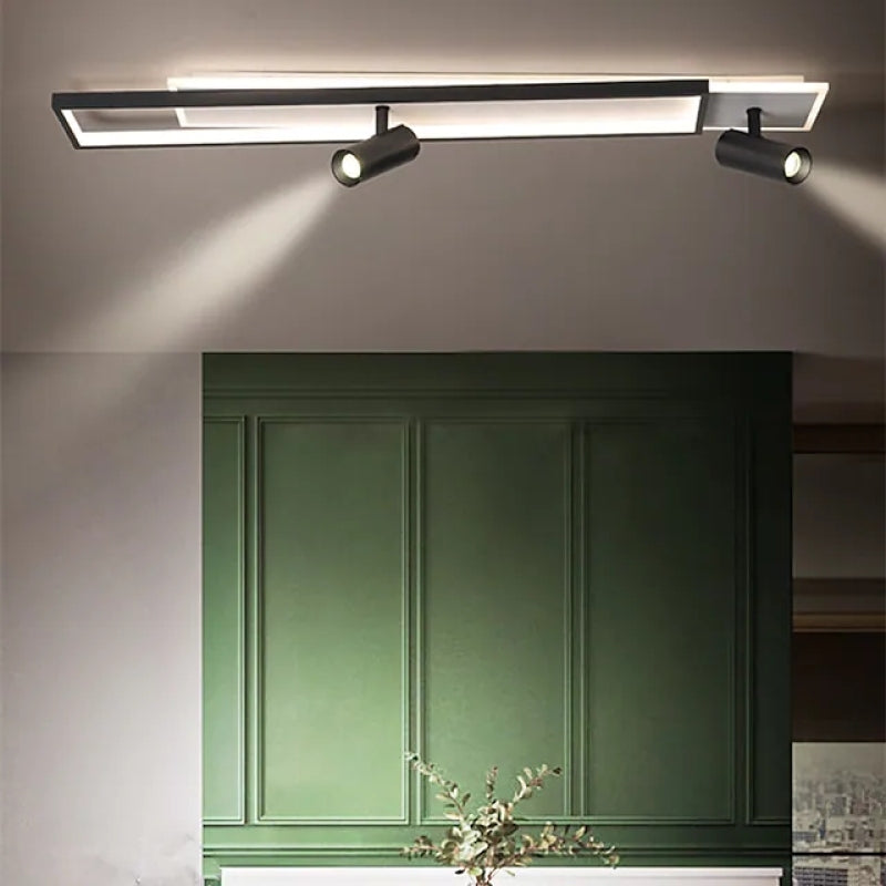Aim Moderna Geométrica Acrílico/Metal LED Lámpara de Techo Negra