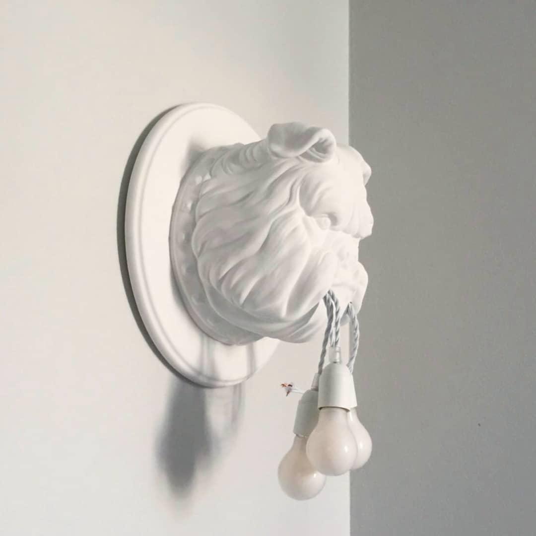 Umeri aplique de pared bulldog escultura caprichoso