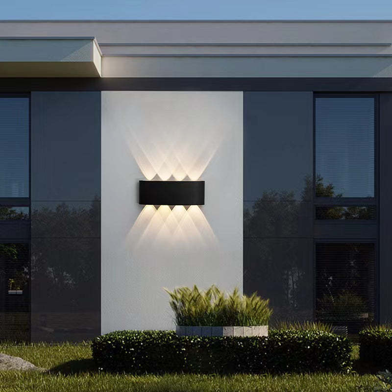 Ray Moderno Rectangular Metal/Acrílico Aplique de Pared Exterior