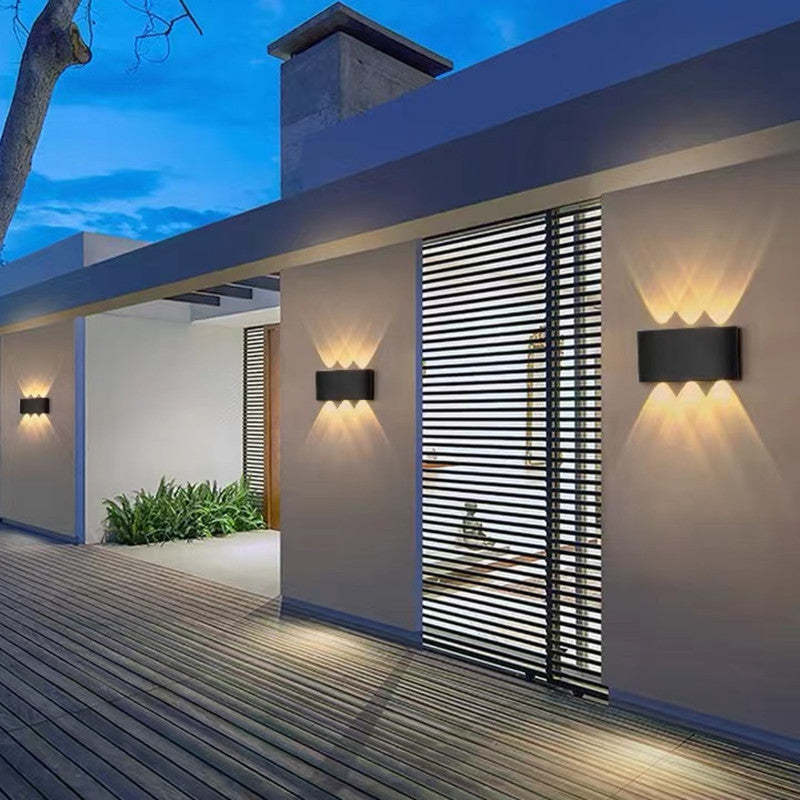 Ray Moderno Rectangular Metal/Acrílico Aplique de Pared Exterior
