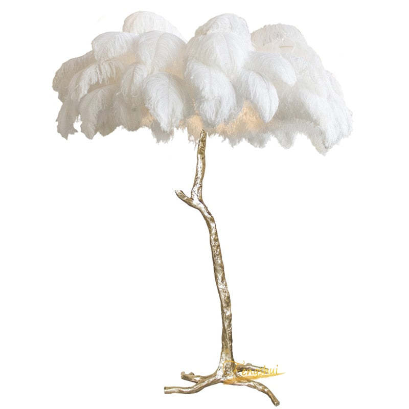 O'Moore Luxury Árbol Pluma/Resina Lámpara de Pie/Mesa