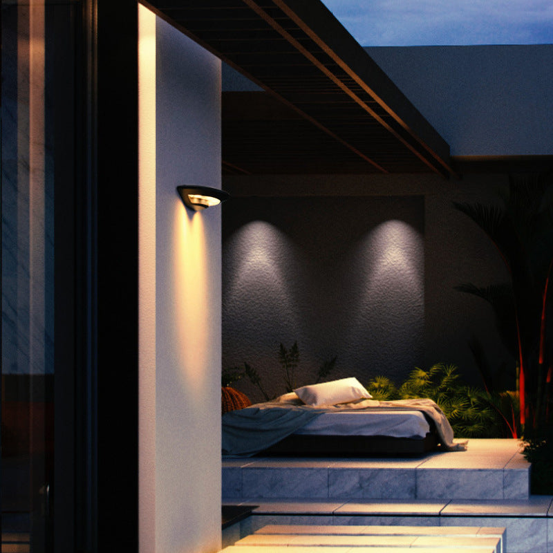 Ray Diseño Plato Metal Aplique de Pared Exterior Negro