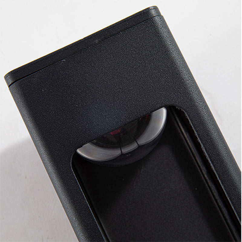 Ray Moderno Rectangular Aplique de Pared Exterior Negro