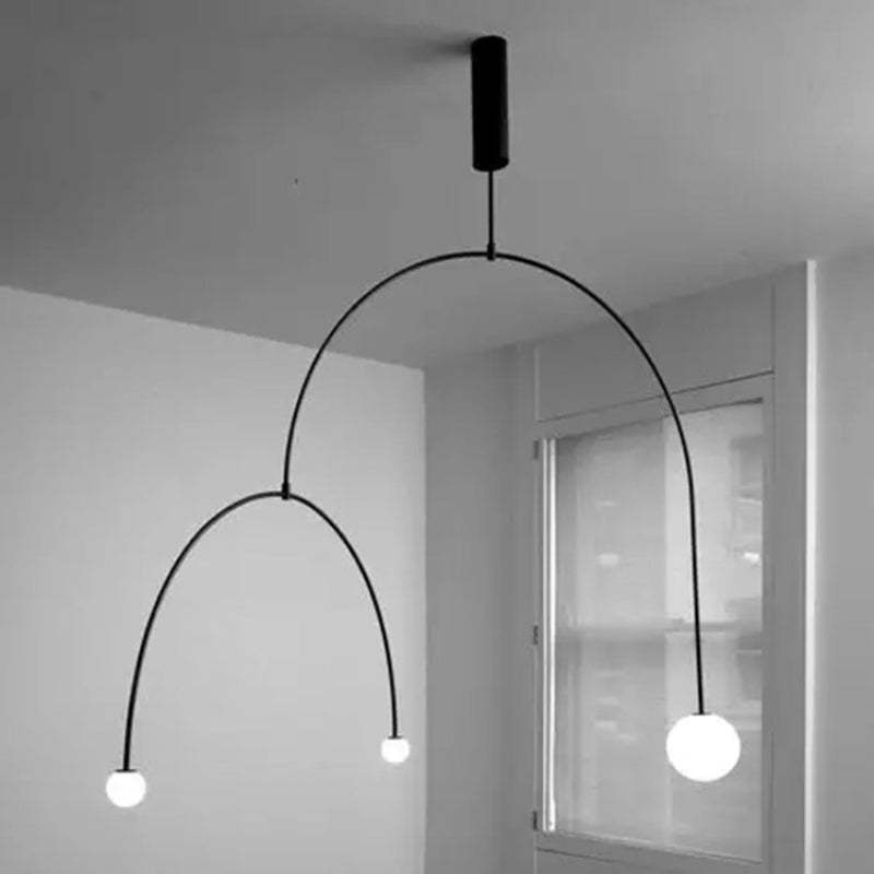 Avi Minimalista Lineal Metal Lámpara Colgante Negra