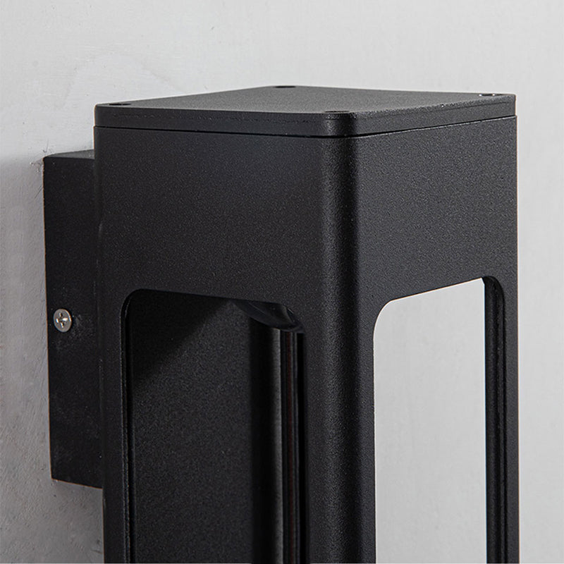 Ray Moderno Rectangular Aplique de Pared Exterior Negro