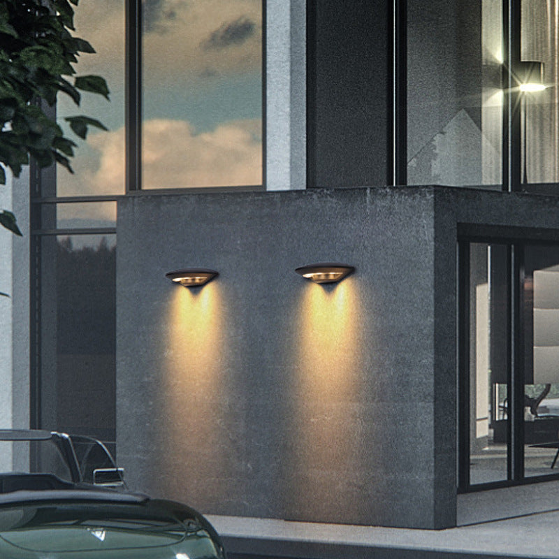Ray Diseño Plato Metal Aplique de Pared Exterior Negro