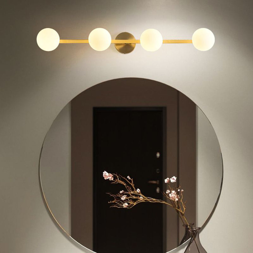 Valentina Natural Redondo Metal/Vidrio LED Aplique de Pared Dorado