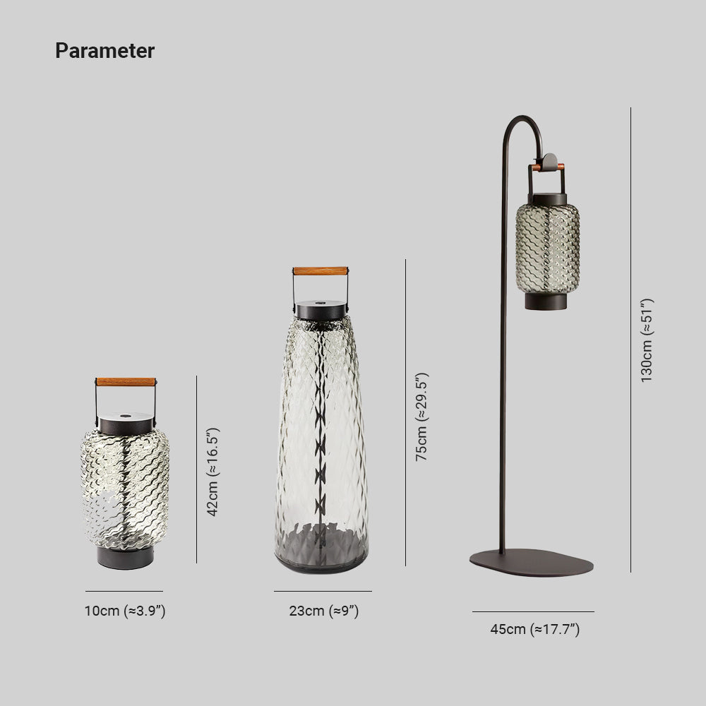 Ray Vintage Cilíndrica Metal Vidrio Lámpara Exterior