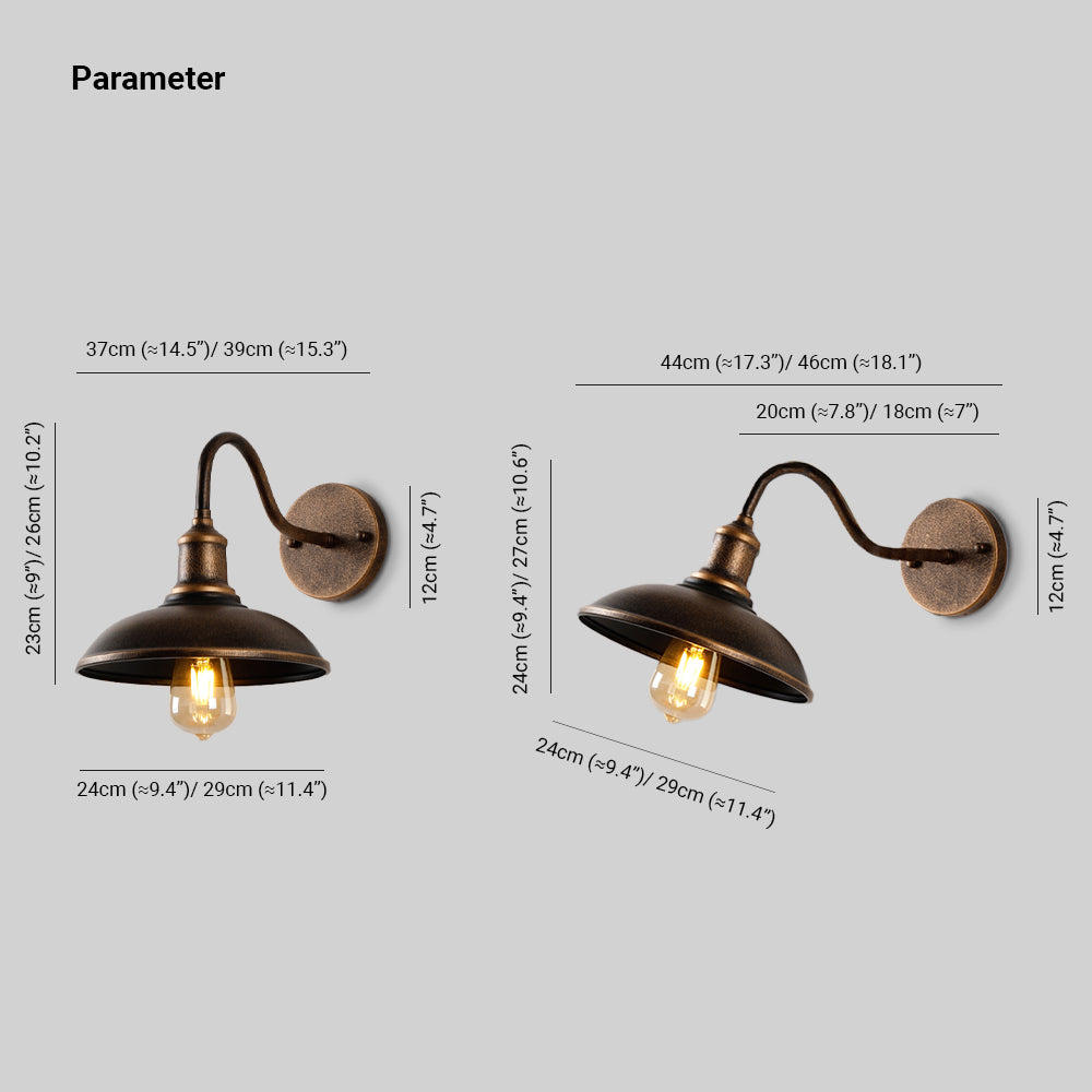 Ray Aplique de Pared Vintage Cúpula LED Bronce