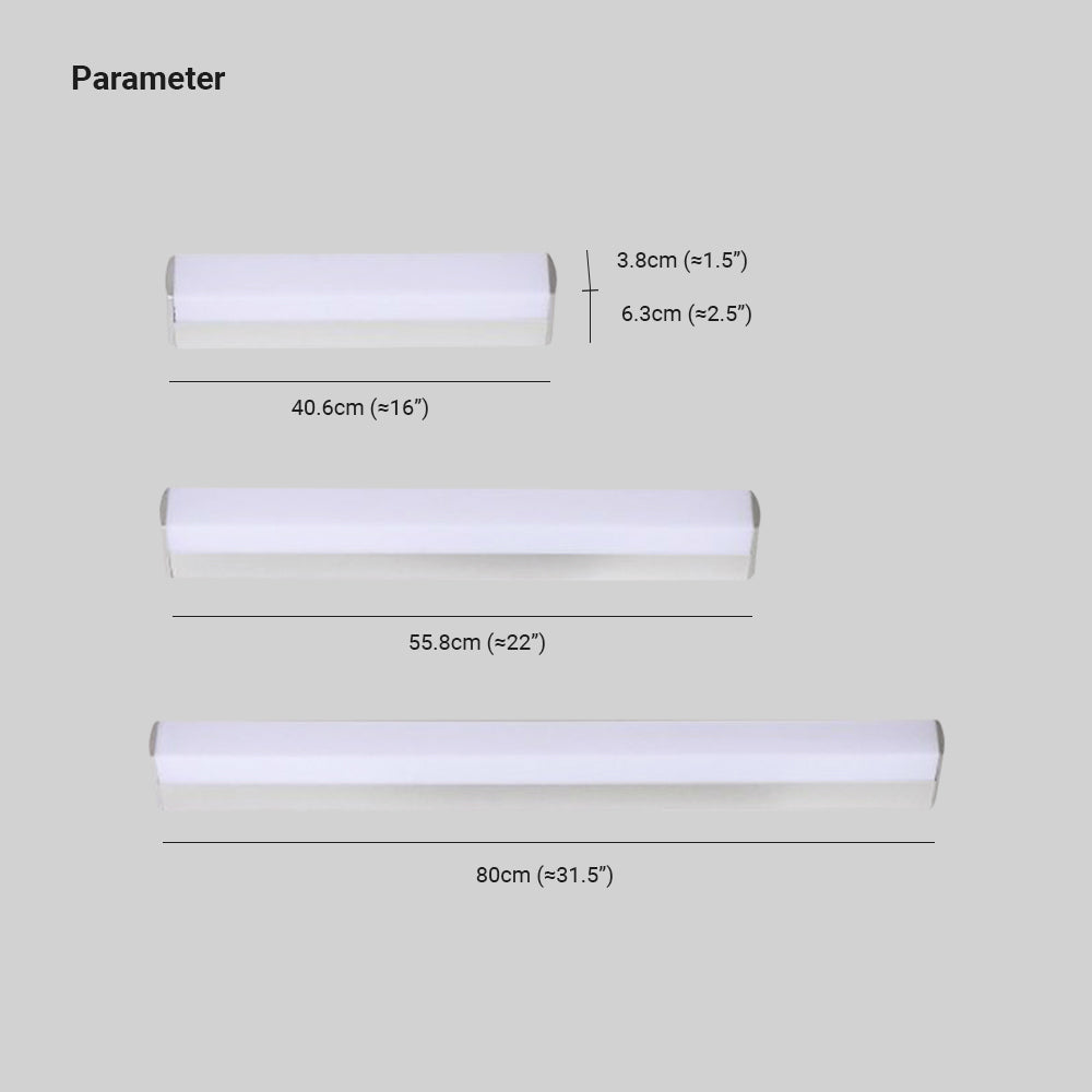 Arisha Minimalista Lineal Metal/Acrílico LED Aplique de Pared Blanco