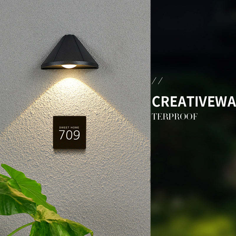 Ray Moderno Triángulo Metal/Acrílico Aplique de Pared Exterior Blanco