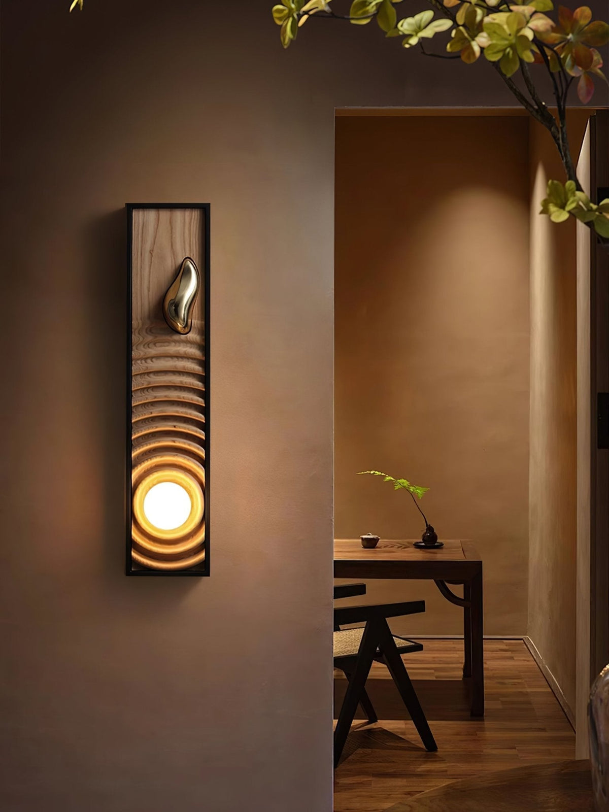 Caleb aplique de pared de madera vintage