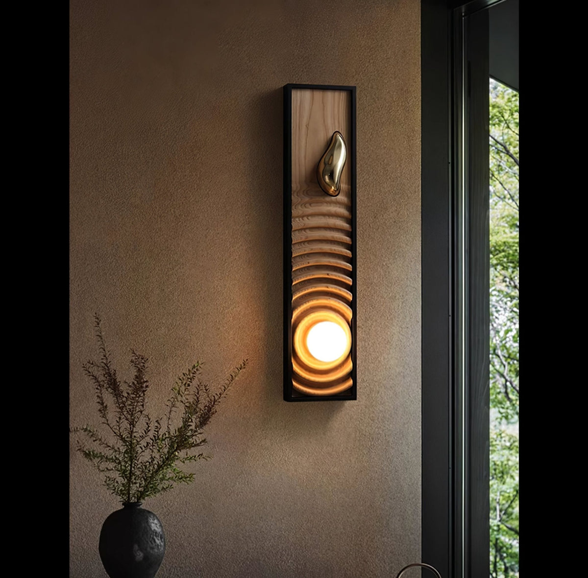Caleb aplique de pared de madera vintage