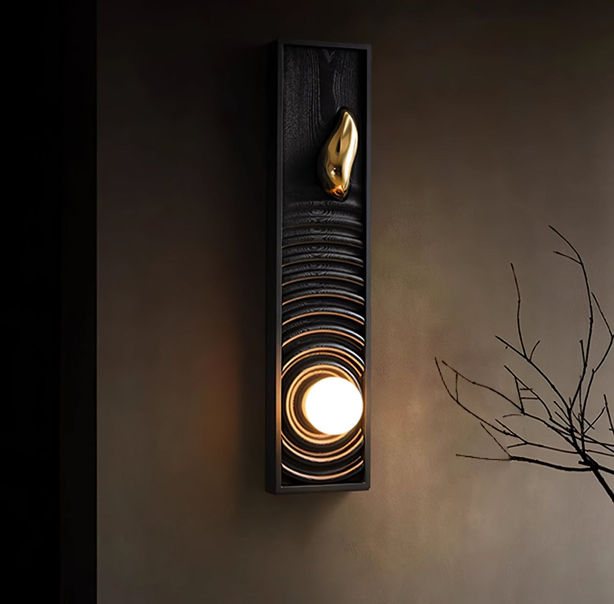 Caleb aplique de pared de madera vintage