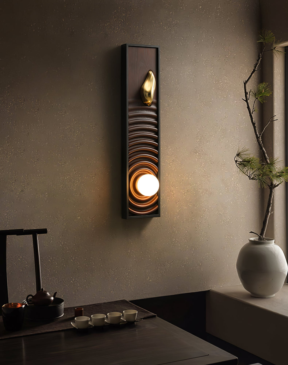 Caleb aplique de pared de madera vintage