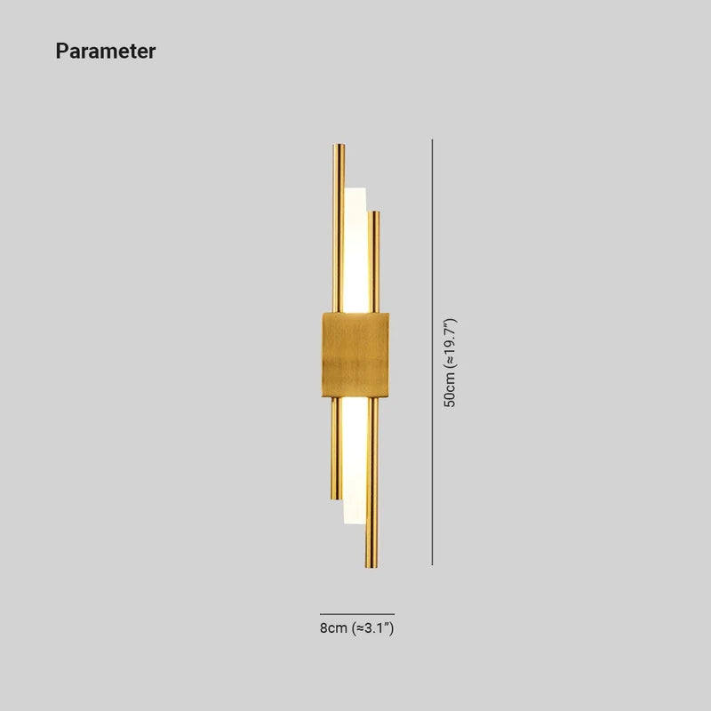 Arisha Minimalita Lineal Metal LED Aplique de Pared Negro/Dorado