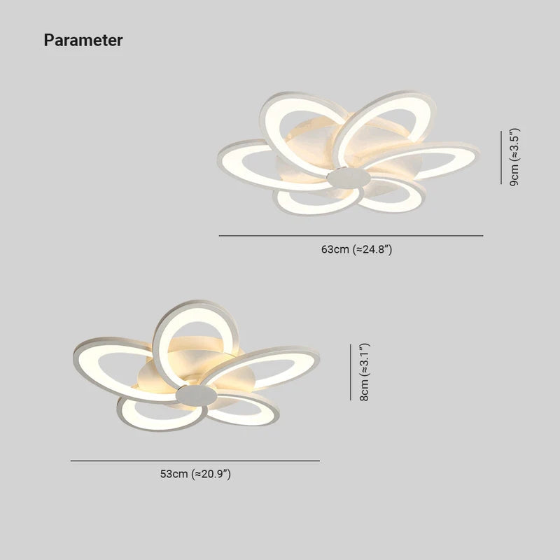 Arisha Decorativa Flor Metal Lámpara de Techo Blanca