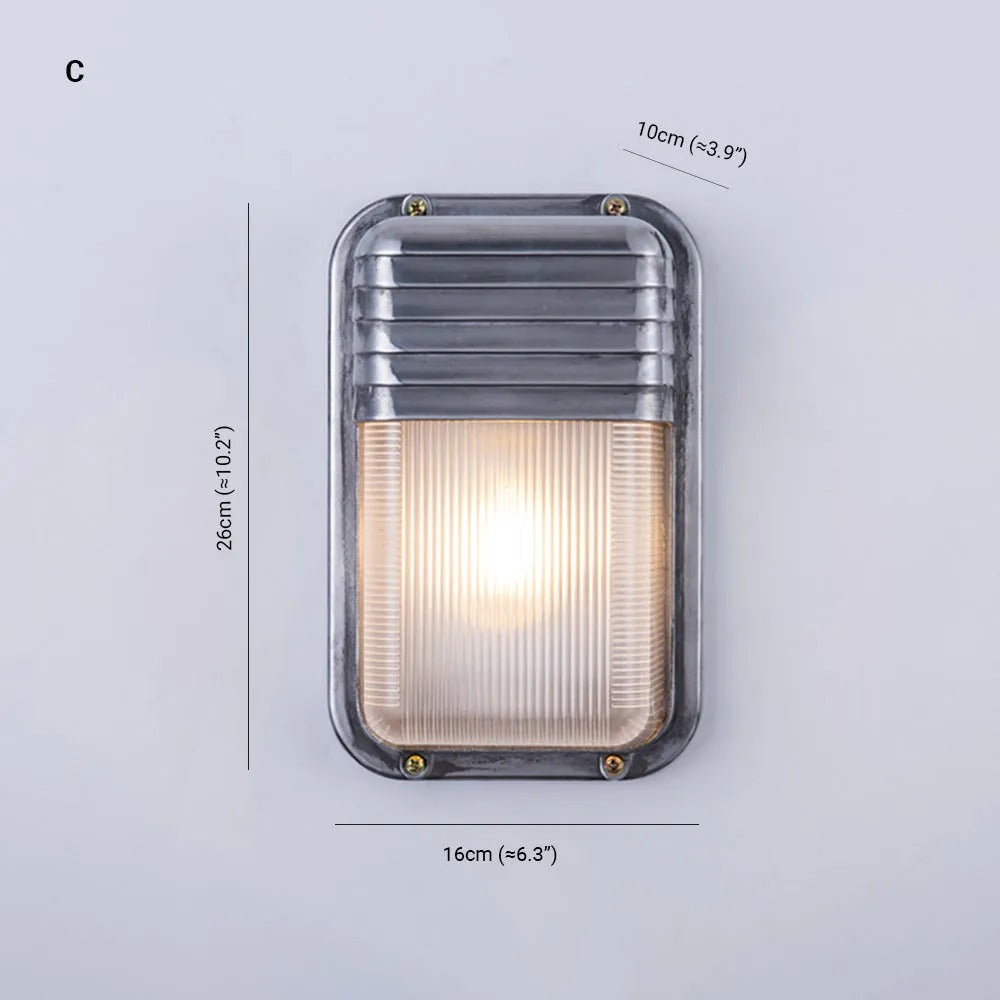 Ray Lámpara de Pared Geométrica de Metal y Vidrio para Exterior