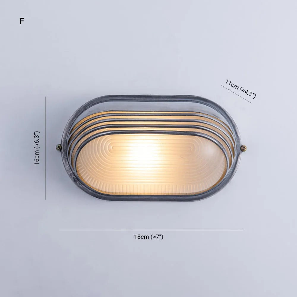 Ray Lámpara de Pared Geométrica de Metal y Vidrio para Exterior