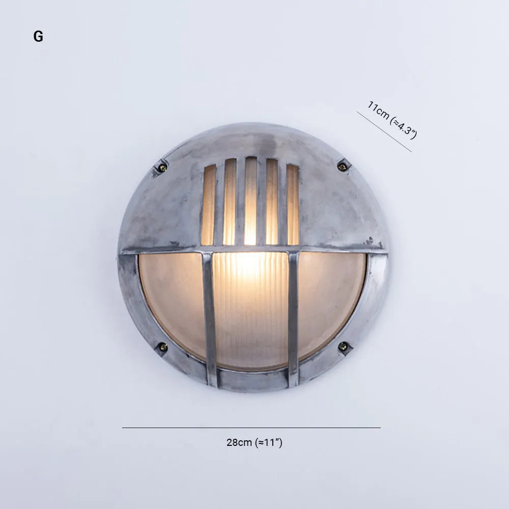 Ray Lámpara de Pared Geométrica de Metal y Vidrio para Exterior