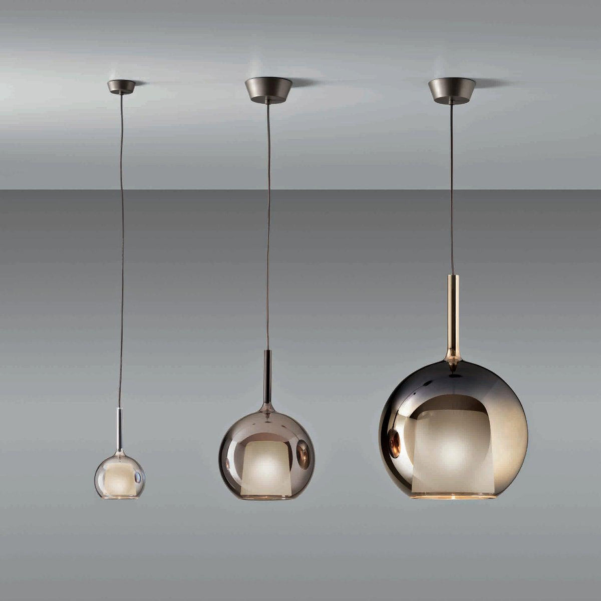 Lioranira lámpara colgante vidrio ahumado redonda