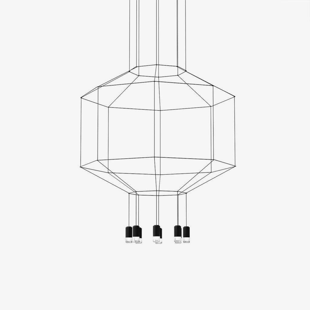 Elaalora lámpara colgante geométrica de cable negro LED