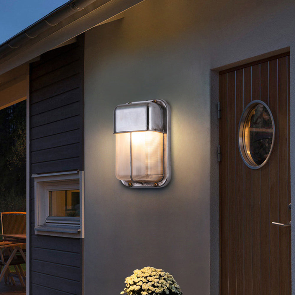 Ray Moderno Geométrico Metal LED Aplique de Pared Exterior Plata